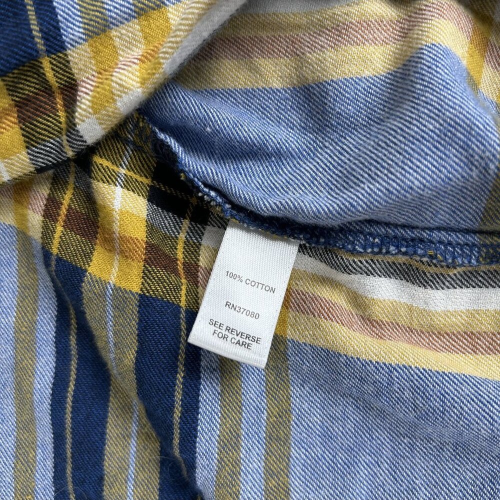 EST 1946 Blue Yellow Plaid Open Front Kimono Cardigan Women's Plus Size Large - Picture 5 of 7